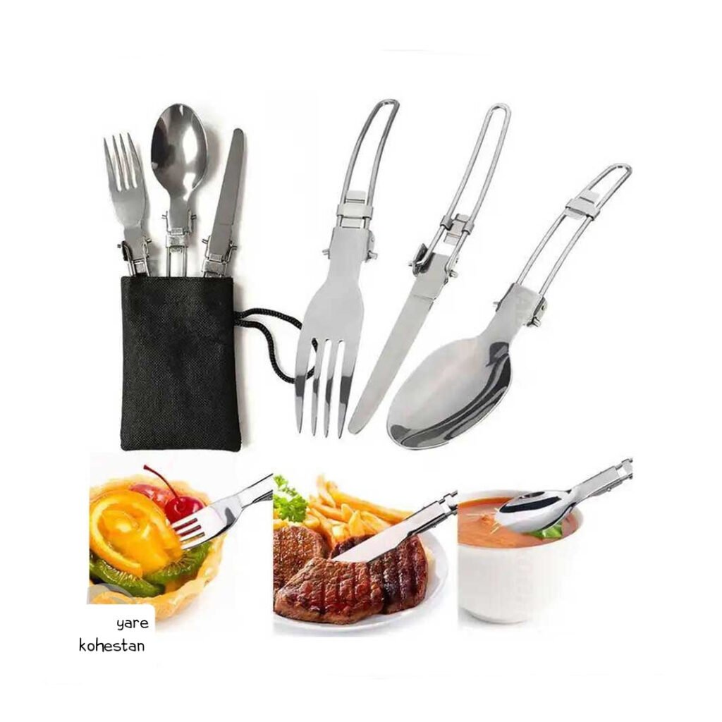 ست قاشق چنگال سه تیکه تاشو
